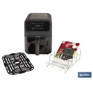 COFAN Friteuse à air Slim (sans bpa) avec fenêtre de visualisation et écran tactile (1500W) 40x22x28cm coloris noir mat pas cher