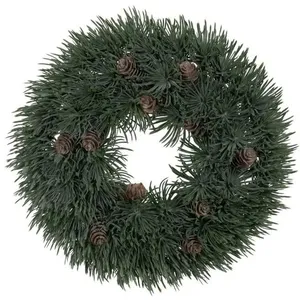 Comparateur de prix : BigBuy Christmas Couronne de Noël Vert PVC 28 x 28 cm