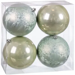Comparateur de prix : BigBuy Christmas Boules de Noël Vert Plastique 10 x 10 x 10 cm (4 unit...