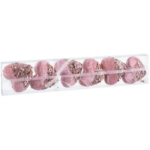 BigBuy Christmas Décorations de Noël Rose Doré Polyfoam Tissu Coeurs 9 cm (6 Unités) pas cher