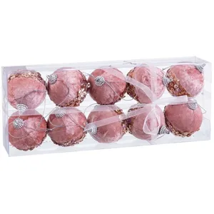 Comparateur de prix : BigBuy Christmas Boules de Noël Rose Or Polyfoam Tissu 6 x 6 x 6 cm (1...