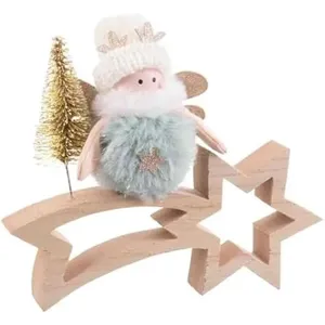 Comparateur de prix : BigBuy Christmas Décorations de Noël Multicouleur Naturel Bois Tissu 18 x 6 x 16 cm