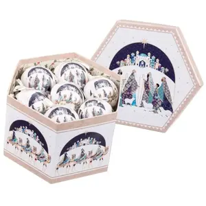 LANADECO Coffret de 14 boules de Noël rétro rois mages 7.5cm pas cher