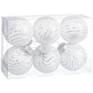 Comparateur de prix : BigBuy Christmas Boules de Noël Blanc Plaqué Plastique Tissu Paillette...