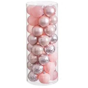 BigBuy Christmas Boules de Noël Rose Plastique 6 x 6 x 6 cm (40 Unités) pas cher