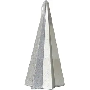Wadiga Bougie de Noël argentée pyramide - 5.5x5.5x11cm