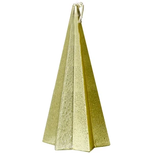 Wadiga Bougie de Noël dorée pyramide - 5.5x5.5x11cm pas cher