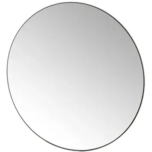 Unimasa Miroir mural rond en métal noir 49x49x4cm pas cher