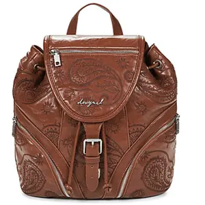 Sac à dos avec motifs décoratif femme Desigual Marron TU 26WAKP26-6011 pas cher