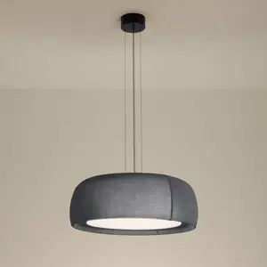 LEDS-C4 Suspension LED Gong, gris, 4.000 K, Ø 61,2 cm, tissuVendu parluminaire