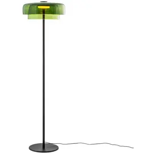 LEDsC4 LEVELS-Lampadaire LED 2 diffuseurs Acier/Verre dimmable H145cmVendu parluminaire