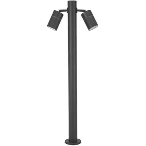 Comparateur de prix : FORLIGHT Borne de Jardin 2 Projecteurs  Acier inoxydable Noir 13x13x81 CM