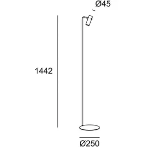 LEDS-C4 Nude Single Curved lampadaire gris/noir pas cher