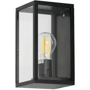 Applique murale rectangulaire Pristol pour ampoule E27 noire