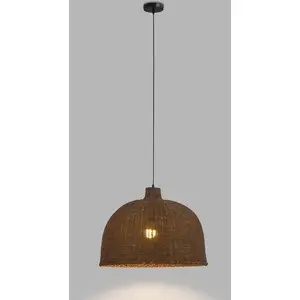 Forlight Suspension Cortic, Ø 60 cm, brun foncé, rotin pas cher
