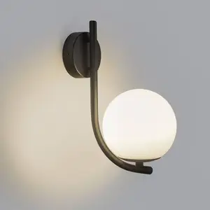 Comparateur de prix : Applique murale Forlight Sfera Single, noir, verre, largeur 12 cm