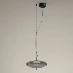LEDS-C4 Plat suspension LED décentrée gris fuméeVendu parluminaire