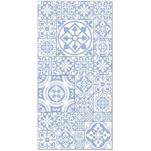 Home and Living Tapis vinyle carreaux ciments talavera bleu 80x150cm pas cher