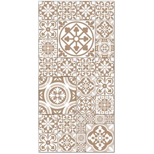 Home and Living Tapis vinyle carreaux ciments talavera brun 160x230cm pas cher