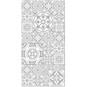 Home and Living Tapis vinyle carreaux ciments talavera gris 80x250cm pas cher