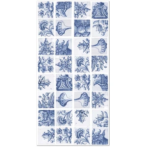 Home and Living Tapis vinyle carreaux ciments séville bleu 120x160cm pas cher