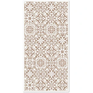 Home and Living Tapis vinyle carreaux ciments triana brun 300x200cm pas cher