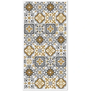Home and Living Tapis vinyle carreaux ciments triana orange 140x200cm pas cher