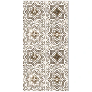 Home and Living Tapis vinyle carreaux ciments tolédo brun 80x250cm pas cher