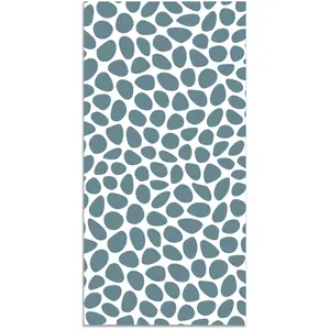 Home and Living Tapis vinyle motif pavée bleu 200x200cm pas cher