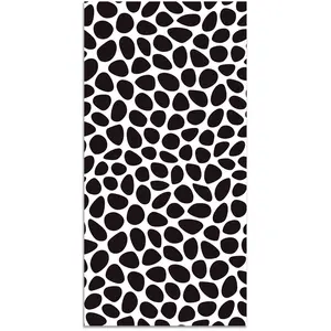 Home and Living Tapis vinyle motif pavée noir 80x200cm pas cher