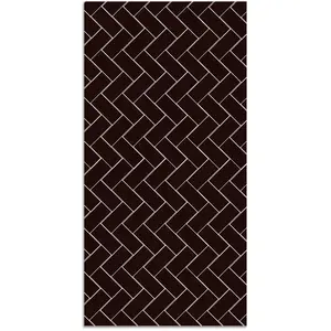 Home and Living Tapis vinyle mosaïque de briques noires 200x250cm pas cher