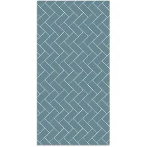 Home and Living Tapis vinyle mosaïque de briques bleues 100x140cm pas cher