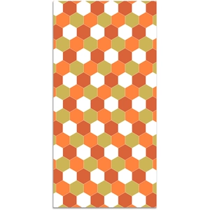 Comparateur de prix : Panorama Tapis vinyle mosaïque hexagones de ton orange 80x200cm