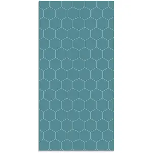 Home and Living Tapis vinyle mosaïque hexagones bleus 160x230cm pas cher