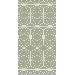 Home and Living Tapis vinyle lignes d'étoiles vertes 120x160cm pas cher