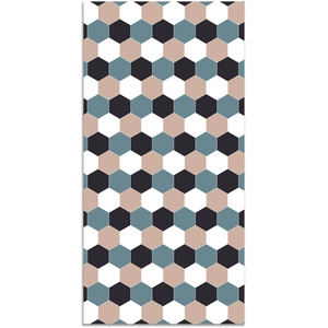 Home and Living Tapis vinyle mosaïque hexagones de ton bleu 80x300cm pas cher