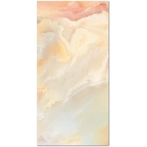 Tapis Vinyle Panorama Marbre Orange 80x300 cm - Tapis pour Cuisine, Bu... pas cher