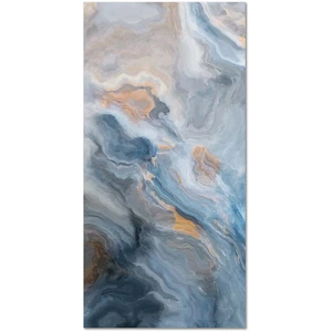 Panorama Tapis vinyle marbre bleu et orange 60x200cm pas cher