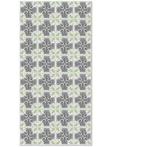 Home and Living Tapis vinyle carreaux ciments salamanque vert 60x200cm pas cher