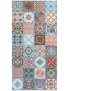 Home and Living Tapis vinyle carreaux ciments nijar multicolore 120x160cm