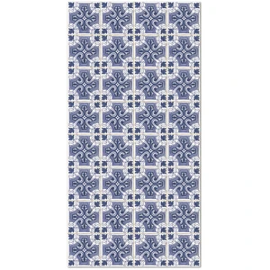 Home and Living Tapis vinyle carreaux ciments salamanque bleu 120x160cm pas cher