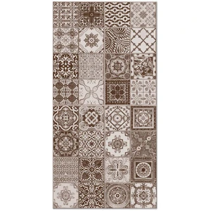 Home and Living Tapis vinyle carreaux ciments nijar brun 140x200cm pas cher
