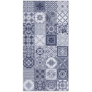Panorama Tapis vinyle carreaux ciments nijar bleu 60x200cm pas cher
