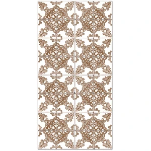 Home and Living Tapis vinyle carreaux ciments cordoue brun 140x200cm pas cher
