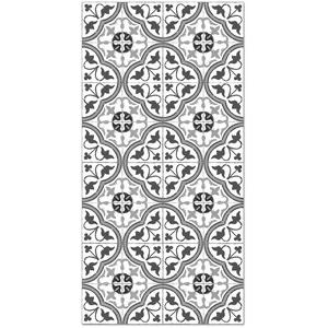 Comparateur de prix : Panorama Tapis vinyle carreaux ciments fleur gris 60x110cm