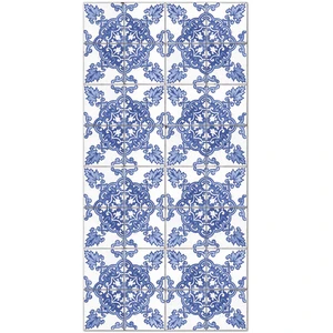 Home and Living Tapis vinyle carreaux ciments cordoue bleu 60x110cm pas cher