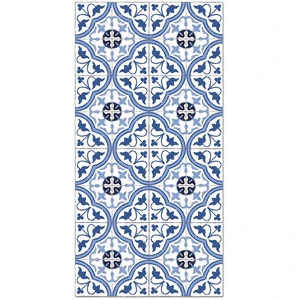 Comparateur de prix : Panorama Tapis vinyle carreaux ciments fleur bleu 60x200cm