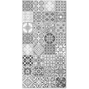 Home and Living Tapis vinyle carreaux ciments jaen gris 80x250cm