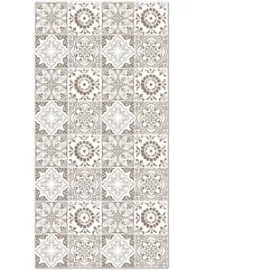 Comparateur de prix : Panorama Tapis vinyle carreaux ciments grenade brun 80x150cm