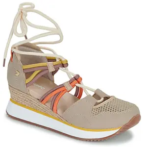 Gioseppo Sneakers Ouvertes Beige DE Type Espadrille À Talon COMPENSÉ pour Femme IONA pas cher